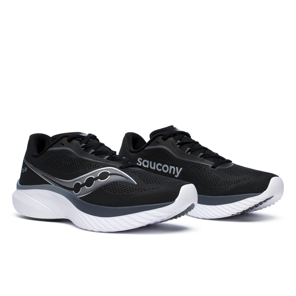 Saucony Kinvara 15 Men's Running Shoes Black/White AW24