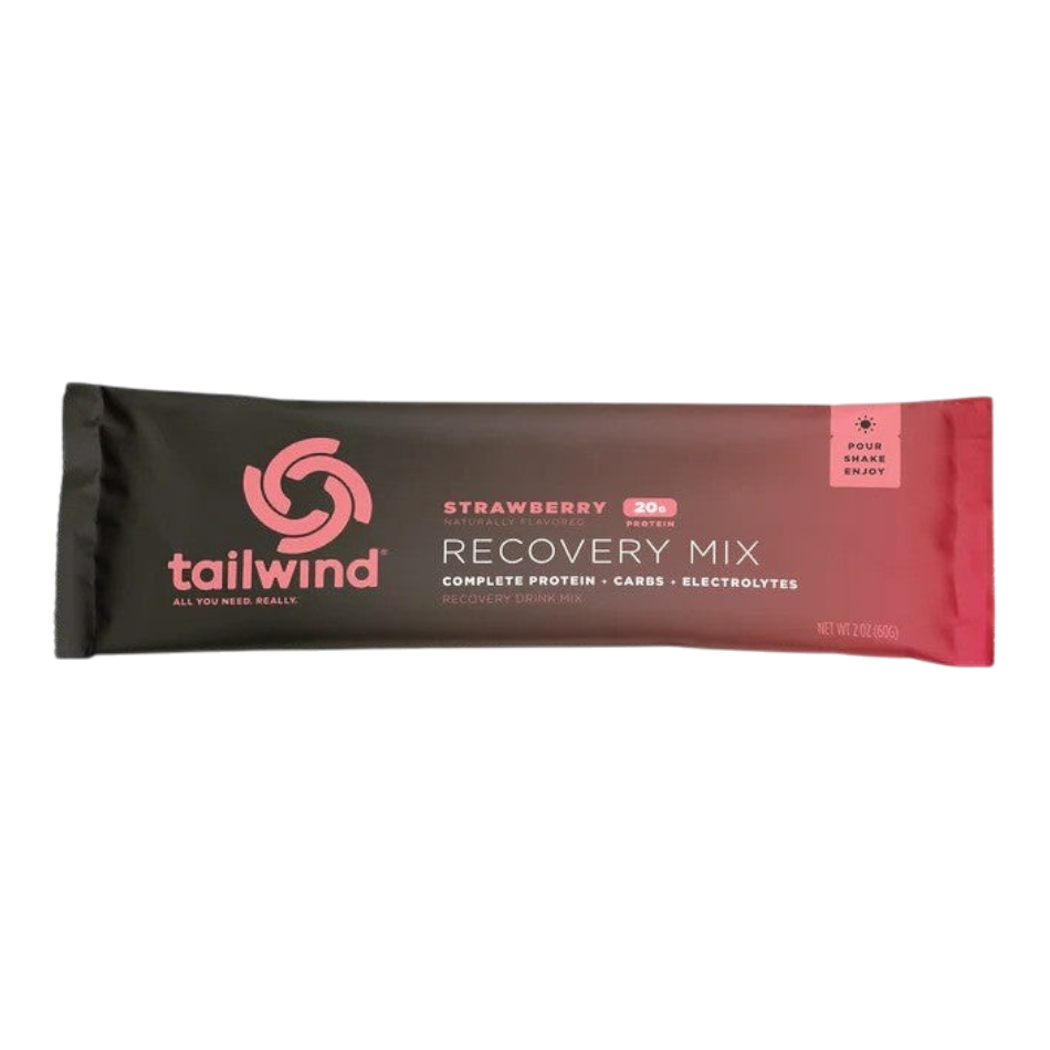 Up & Running Tailwind Recovery Mix strawberry protein powder single-serve packet for post-workout muscle repair