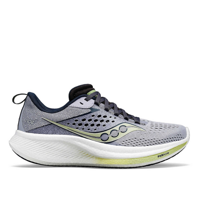 Saucony Women's Ride 17 Running Shoes in D Width (Wide Fit) in Iris/Navy