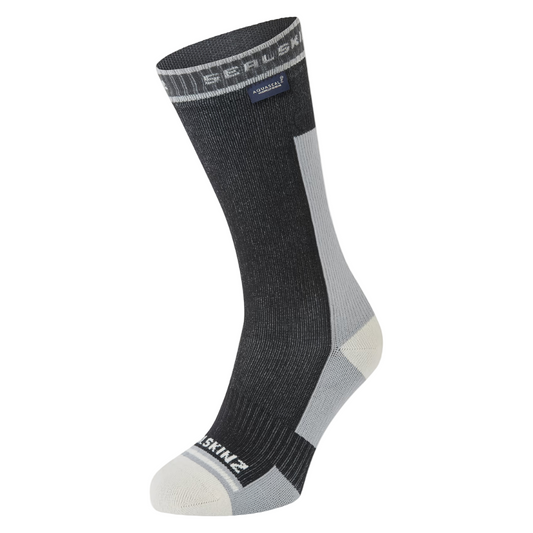 Sealskinz Unisex Holverstone Waterproof Mid Length Lightweight Running Sock in Black AW25