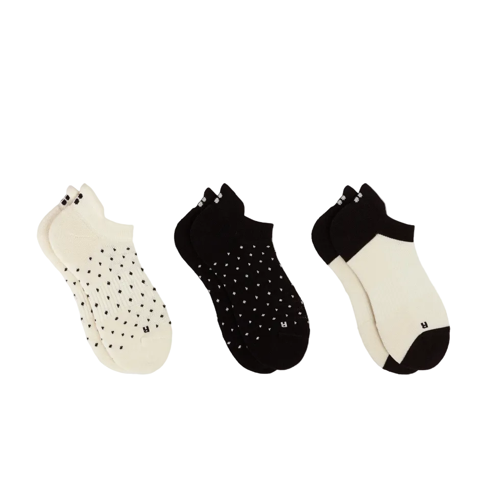 Workout Trainer Socks 3 Pack in Cream SB Polka Dot