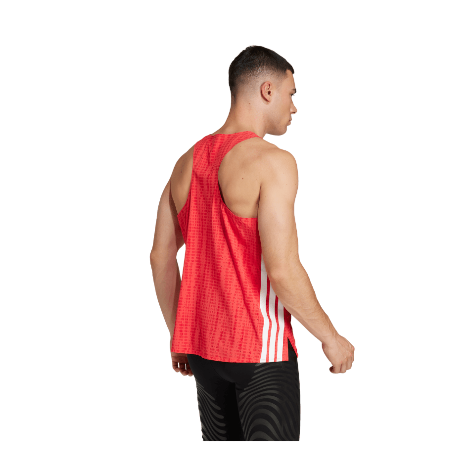 Adidas Clothing Adidas Men's Adizero Singlet in Semi Lucid Red/Pure Ruby SS25 - Up and Running