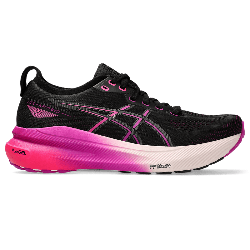 Asics Shoes Asics Kayano 31 Women's Running Shoes Black/Bold Magenta AW24 - Up and Running