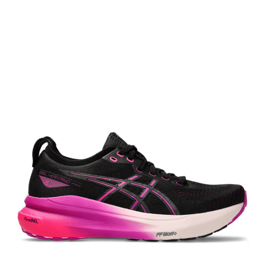 Asics Shoes Asics Kayano 31 Women's Running Shoes Black/Bold Magenta AW24 - Up and Running