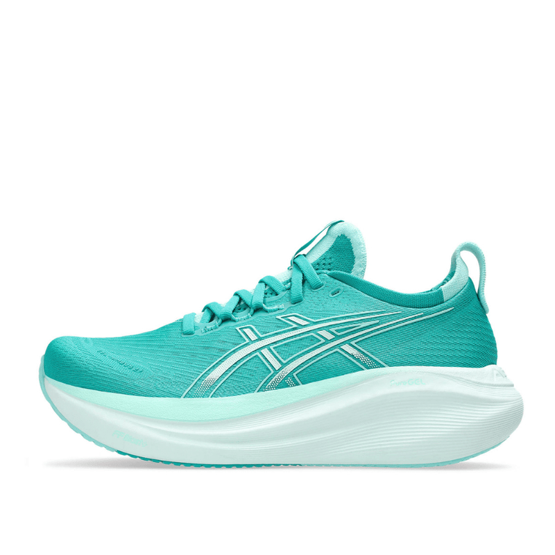 Asics Shoes Asics Women's Nimbus 27 Running Shoes in Wave Teal/Illuminate Mint SS25 - Up and Running