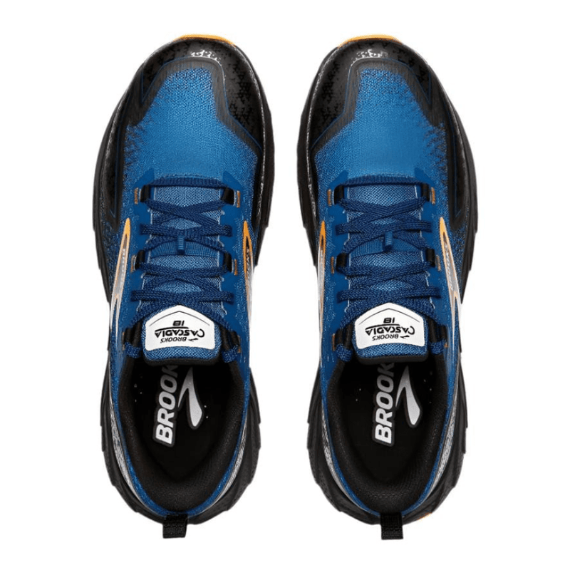 Brooks Shoes Brooks Cascadia 18 Men's Running Shoes AW24 Blue Sapphire/Black/Orange - Up and Running