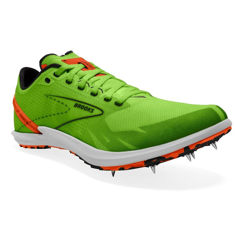 Brooks Shoes Brooks Draft XC Men's Running Shoes Green Gecko/Red Orange/White AW24 - Up and Running