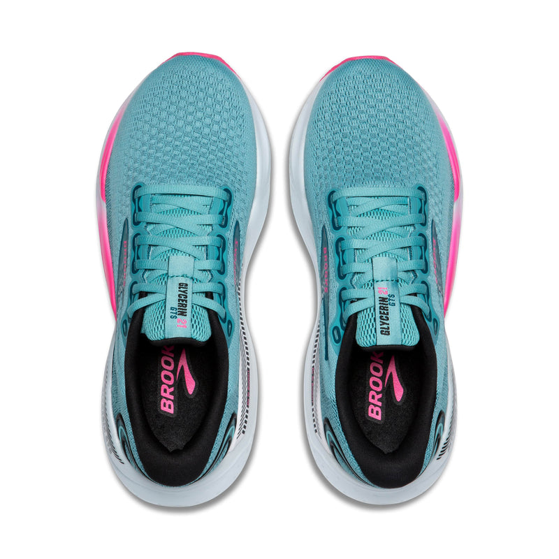 Brooks Footwear Brooks Glycerin GTS 21 Women's Running Shoes AW24 Moroccan Blue/Aqua/Pink - Up and Running