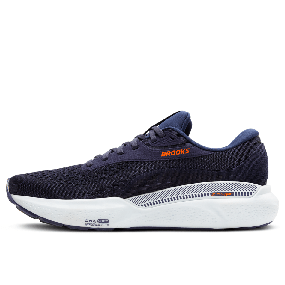 Brooks Shoes Brooks Men's Adrenaline 24 Running Shoes in Peacoat/Orange/White SS25 - Up and Running