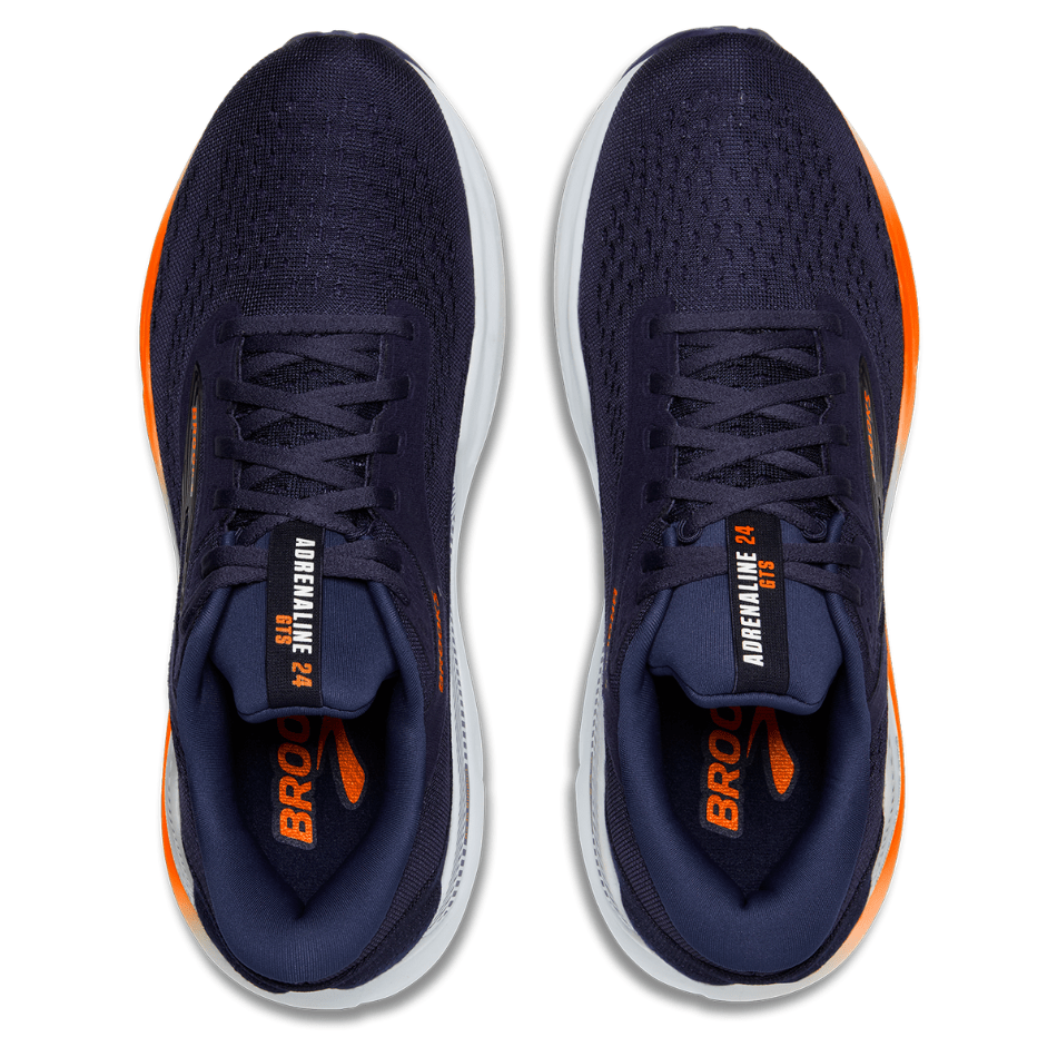 Brooks Shoes Brooks Men's Adrenaline 24 Running Shoes in Peacoat/Orange/White SS25 - Up and Running