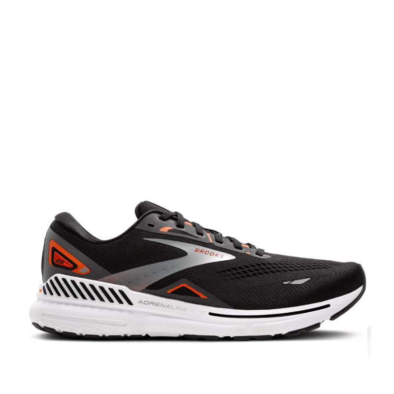 Brooks Shoes Brooks Men's Adrenaline GTS 23 Running Shoes in Black/Mandarin Red/Silver AW24 - Up and Running