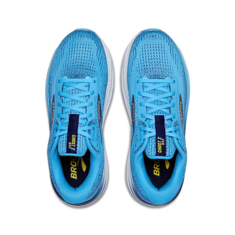 Brooks Shoes Brooks Men's Ghost Max 2 Running Shoes in Bonnie Blue/Blue Ribbon/Yellow SS25 - Up and Running