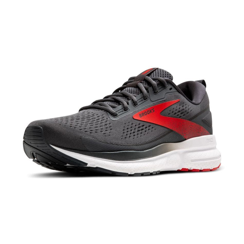 Brooks Shoes Brooks Trace 3 Men's Running Shoes AW24 Ebony/Fiery Red/White - Up and Running