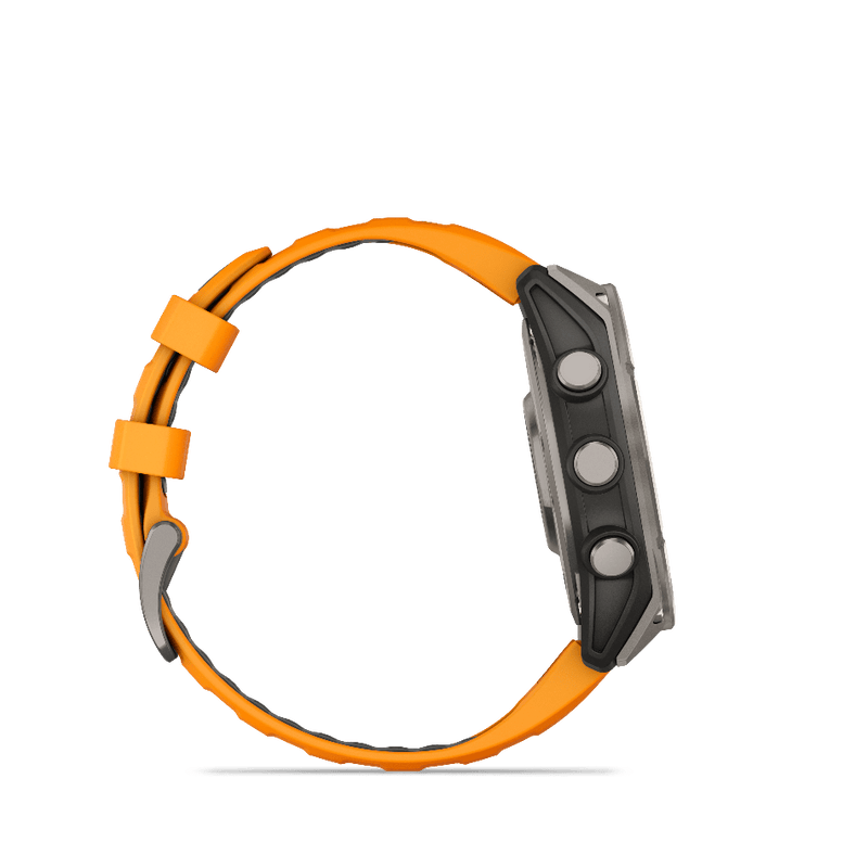 Garmin Electronics Garmin Fenix 8, 47mm, AMOLED, Sapphire, Titanium and Graphite with Spark Orange and Graphite Band - Up and Running