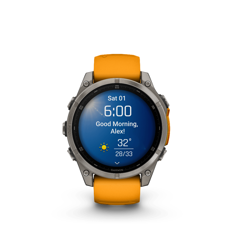 Garmin Fenix 8 47mm AMOLED Sapphire Titanium and Graphite with Spark Orange and Graphite Band Running Trainers Clothing and Accessories