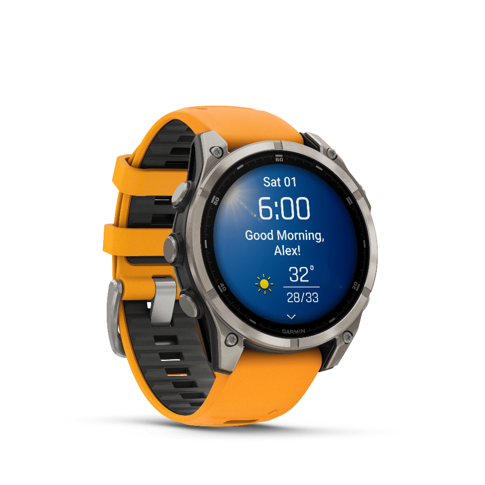 Garmin Fenix 8 47mm AMOLED Sapphire Titanium and Graphite with Spark Orange and Graphite Band Running Trainers Clothing and Accessories