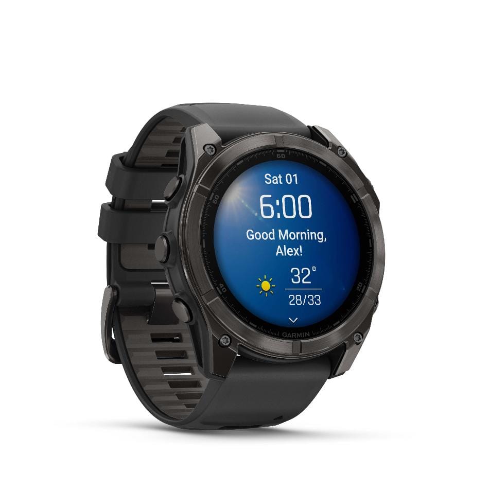 Garmin Electronics Garmin Fenix 8, 51mm, AMOLED, Sapphire, Carbon Grey Titanium and Black with Black and Pebble Grey Band - Up and Running