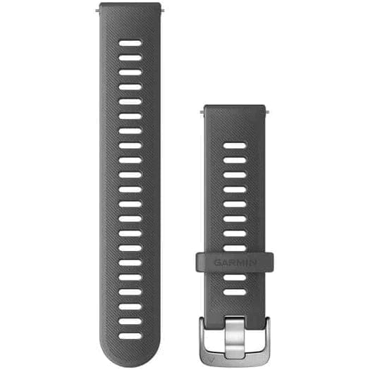 Garmin Accessories Garmin Quick Release (20 mm) Watch Band Silicone Grey Silver Hardware - Up and Running