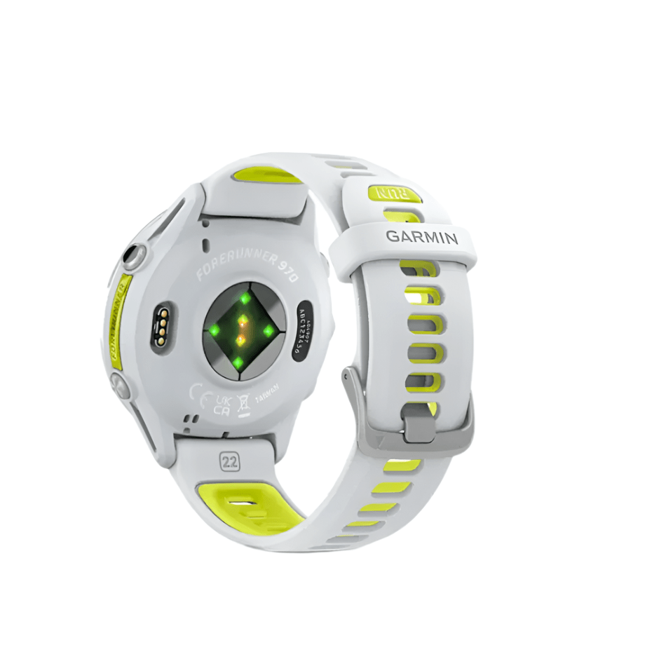 Garmin Electronics Garmin Unisex Forerunner 970 GPS Running Watch in Whitestone/Translucent Amp Yellow - Up and Running