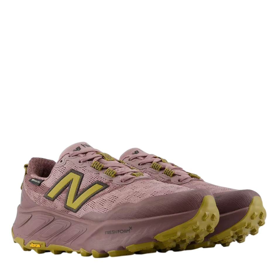 Up & Running New Balance Women's Hierro v9 GTX trail running shoes in pebble with Vibram outsole and Fresh Foam X