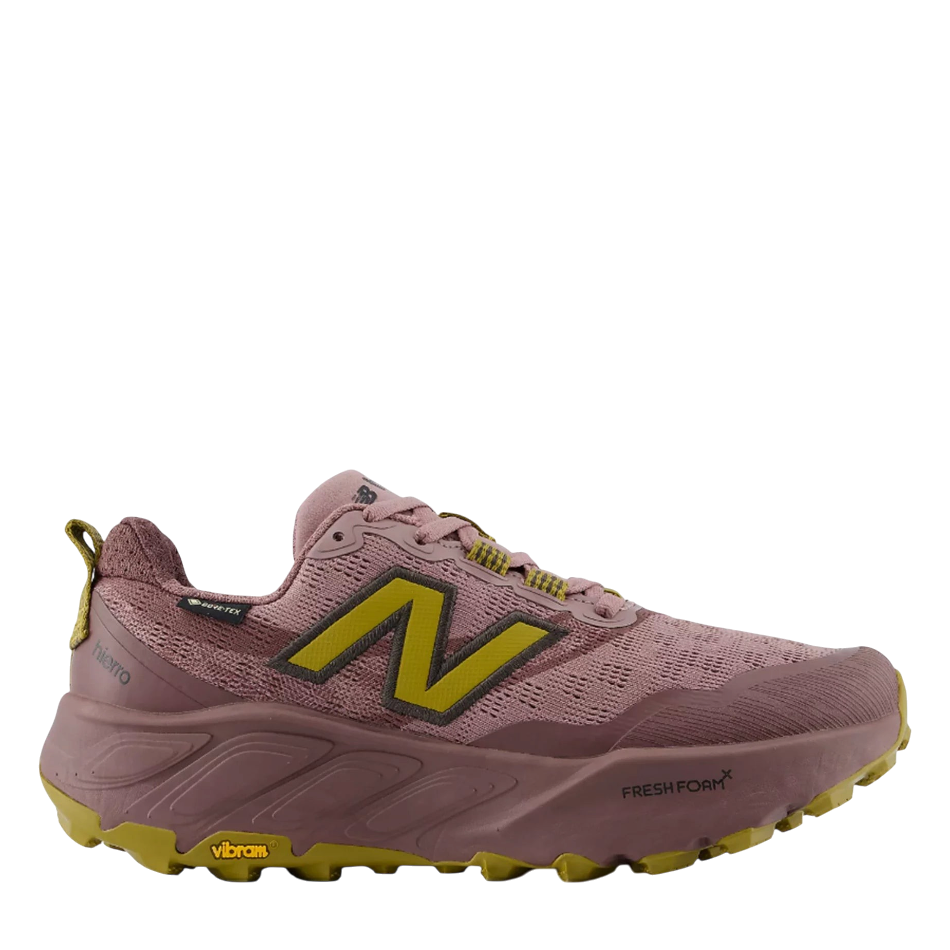Up & Running New Balance Women's Hierro v9 GTX trail running shoes in pebble with Vibram outsole and Fresh Foam X