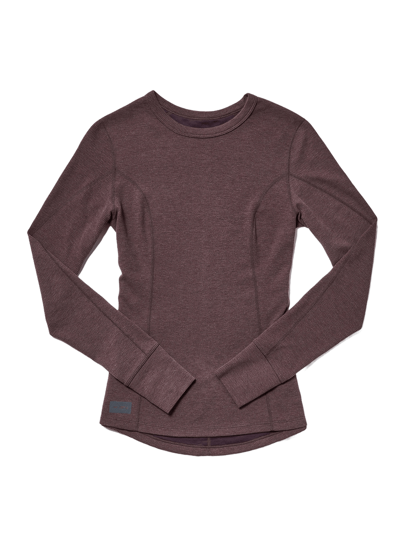 Janji Clothing Janji Women's Waffleloft Long Sleeve in Loam AW24 - Up and Running