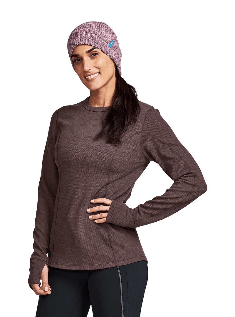 Janji Clothing Janji Women's Waffleloft Long Sleeve in Loam AW24 - Up and Running