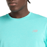 New Balance Clothing Men's New Balance Athletics T-shirt Turquoise AW24 - Up and Running