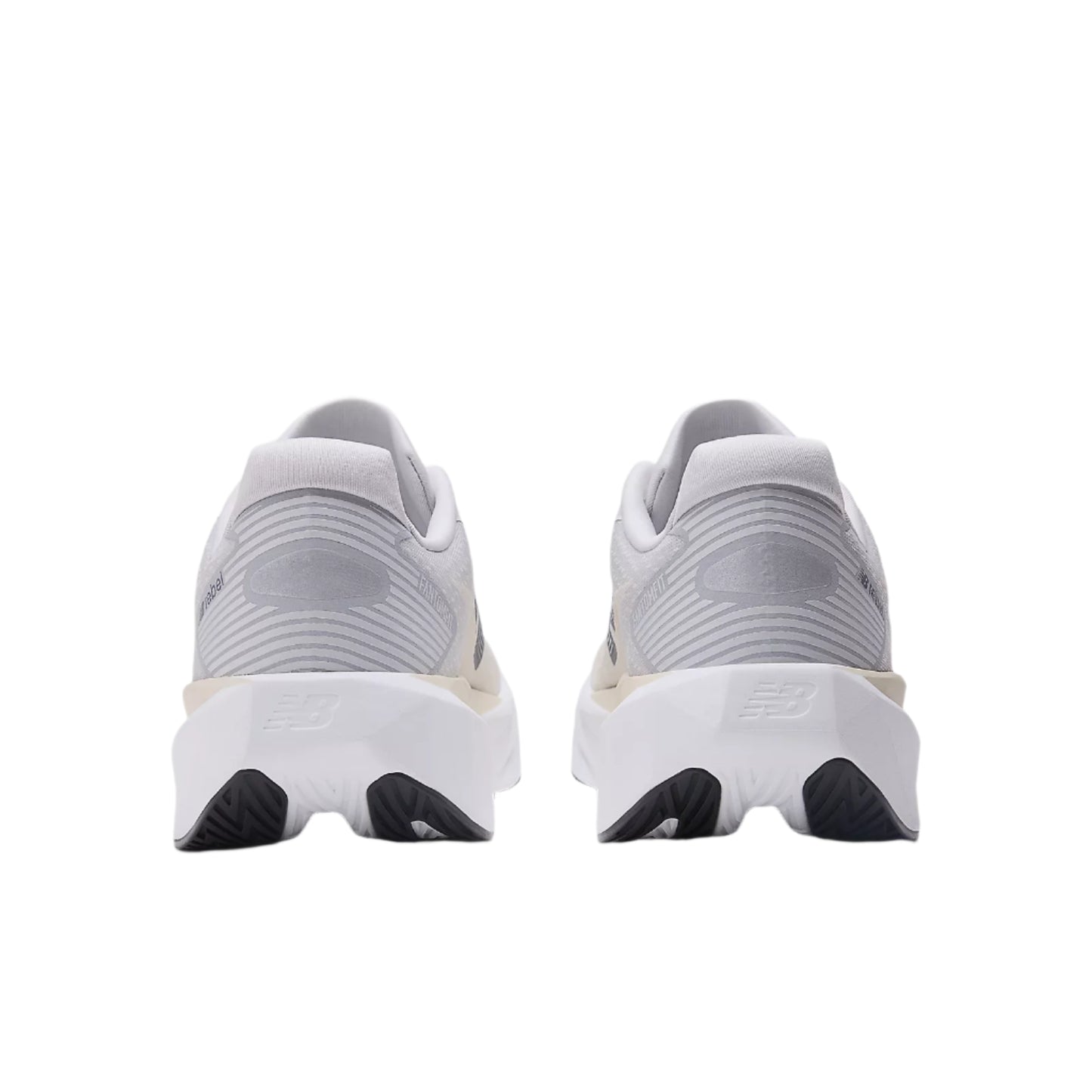 New Balance Men's Fuelcell Rebel v5 Running Shoes in Grey Matter/Linen/White AW25