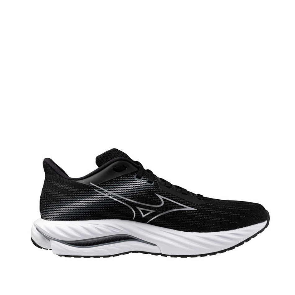Mizuno Shoes Mizuno Men's Wave Inspire 21 Running Shoes in Black/Silver/Metalic Grey SS25 - Up and Running