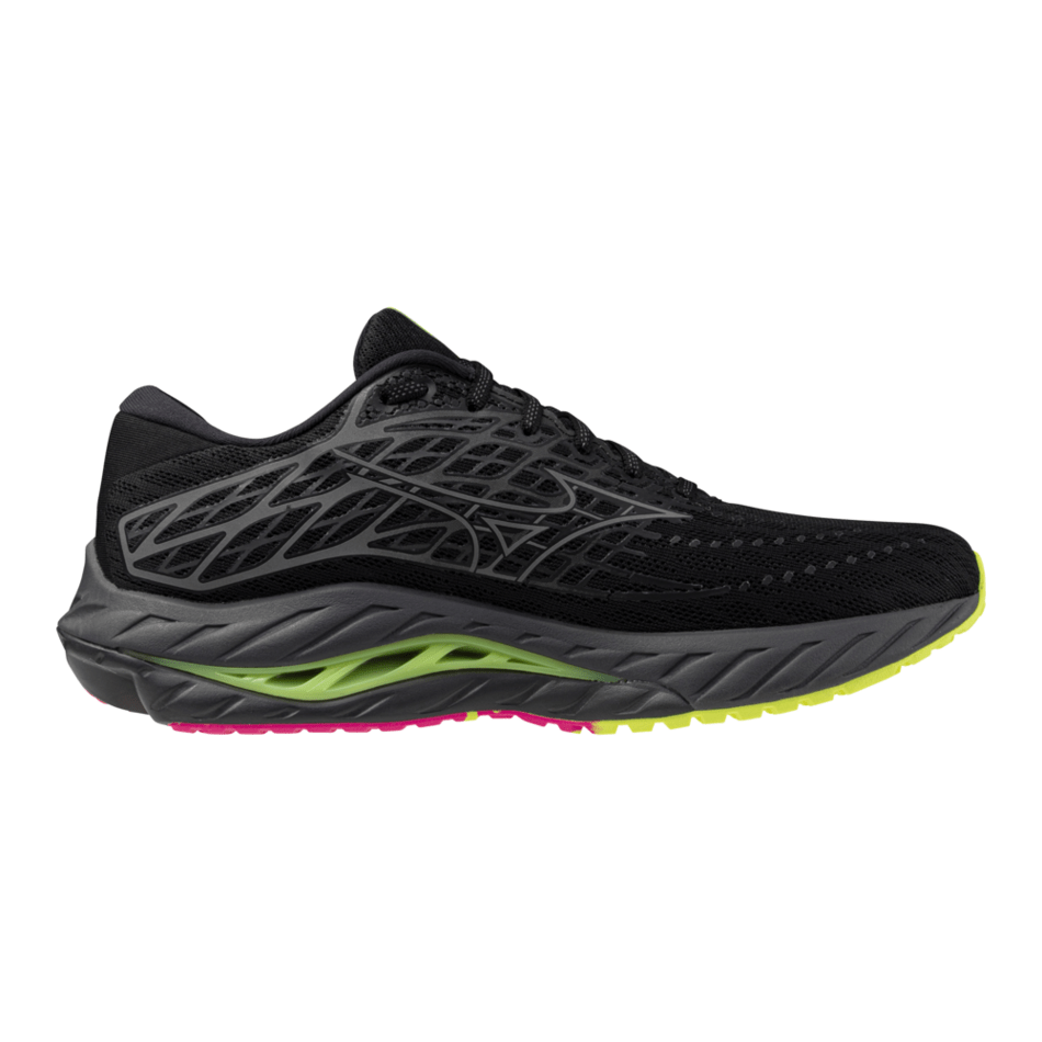 Mizuno Shoes Mizuno Wave Inspire 20 Women's Running Shoes-Black/Silver/Sunny Lime AW24 - Up and Running