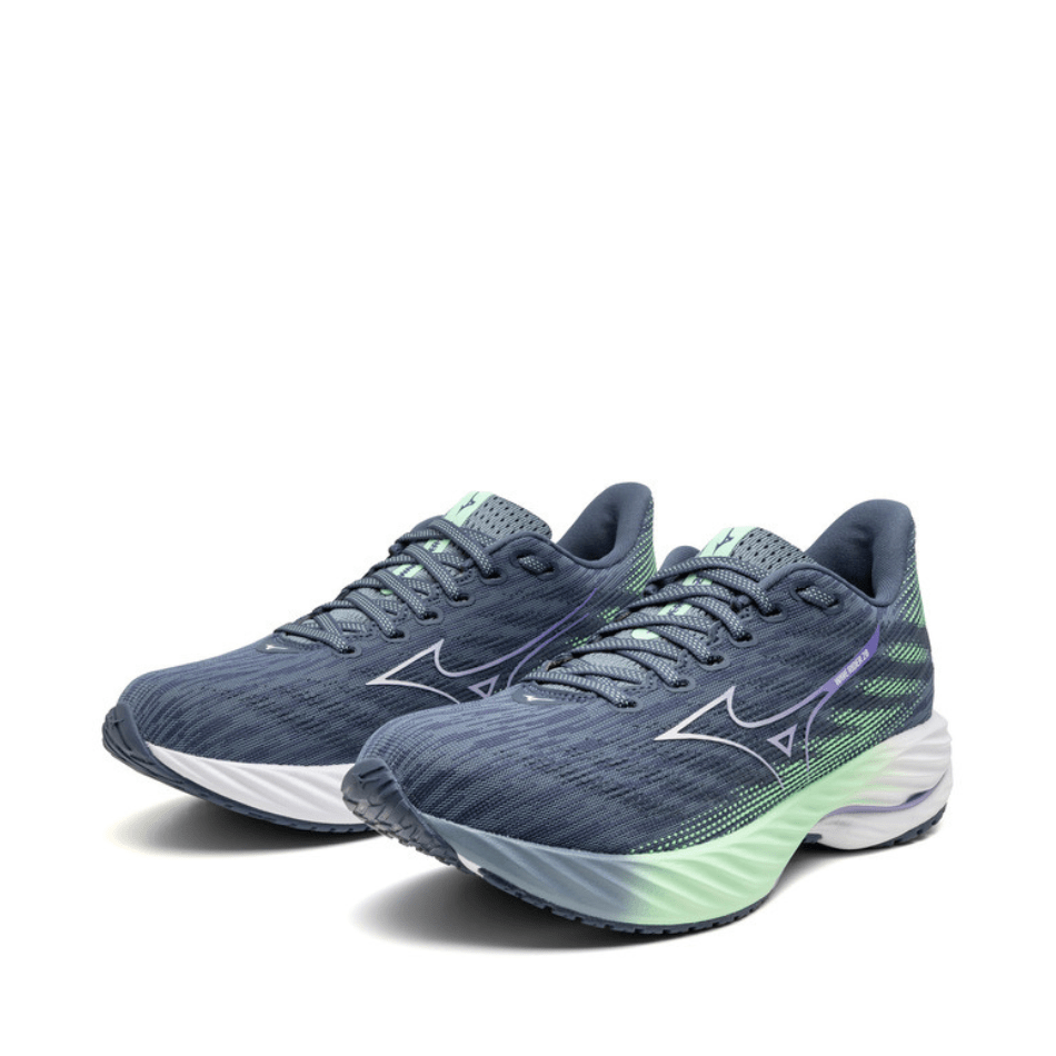 Mizuno Women's Wave Rider 28 Running Shoes in Citadel/White/Neo