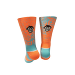 Monkey Sox Clothing Monkey Sox Classic Mist Sports Socks in Orange/Turquoise - Up and Running