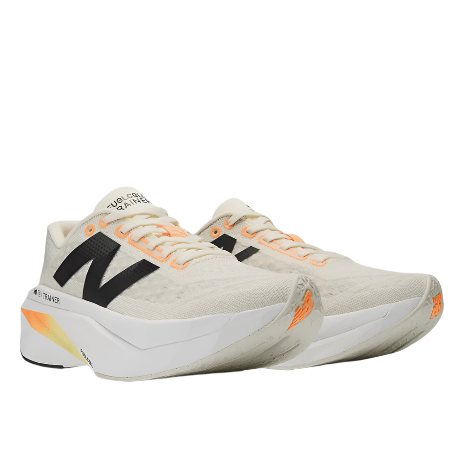 New Balance Shoes New Balance Men's FuelCell SuperComp Trainer V3 Running Shoes in Angora with Hot Mango and Black SS25 - Up and Running