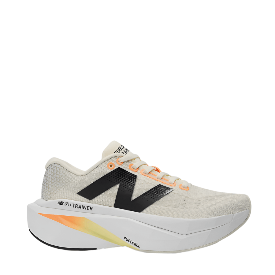 New Balance Shoes New Balance Men's FuelCell SuperComp Trainer V3 Running Shoes in Angora with Hot Mango and Black SS25 - Up and Running