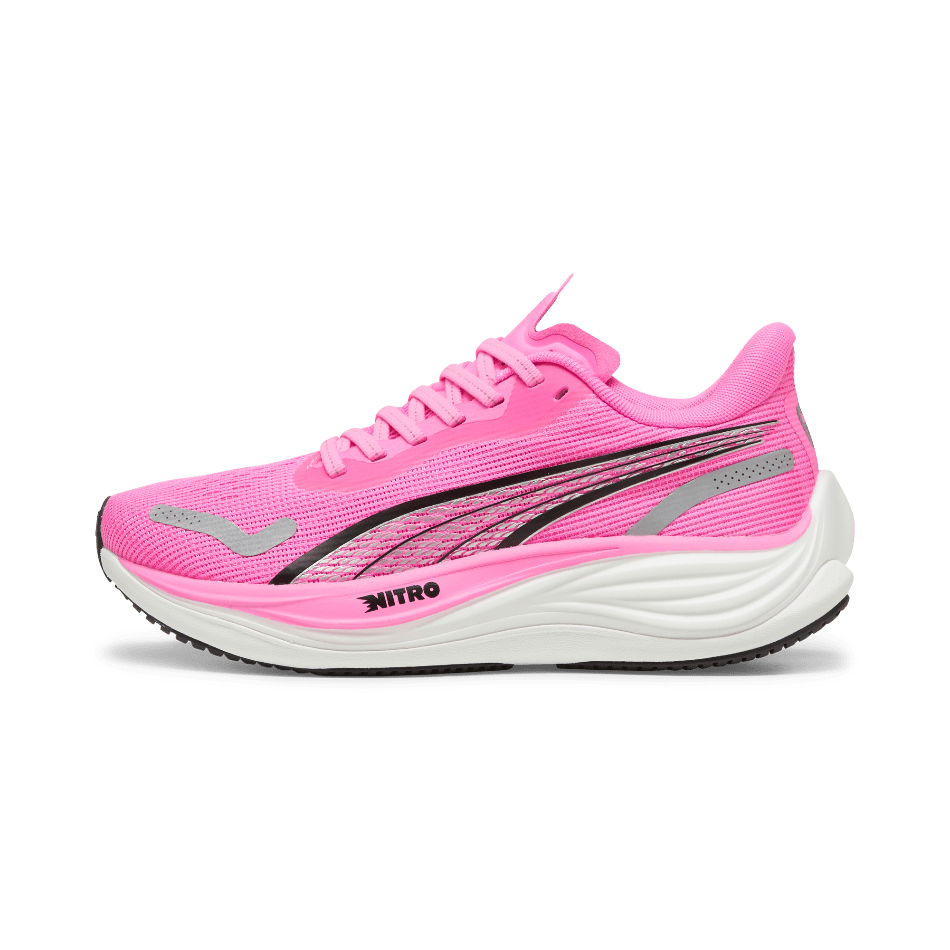 Pink and best sale black puma shoes