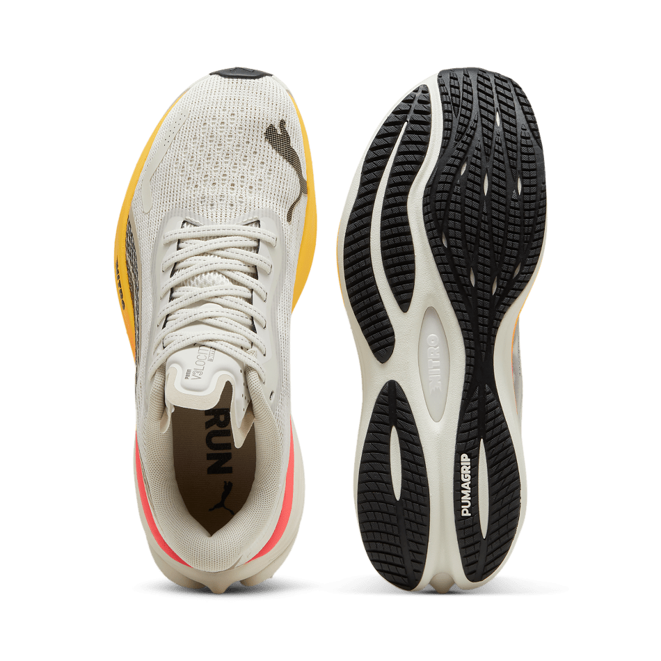 Puma Shoes Puma Velocity Nitro 3 Women's Running Shoes Vapor Gray Sun Stream-Sunset Glow - AW24 - Up and Running