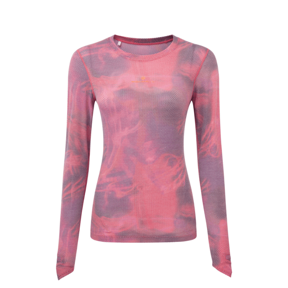 Ronhill Clothing Ronhill Women's Tech Golden Hour Long Sleeve Tee in Salsa Illuminations AW24 - Up and Running