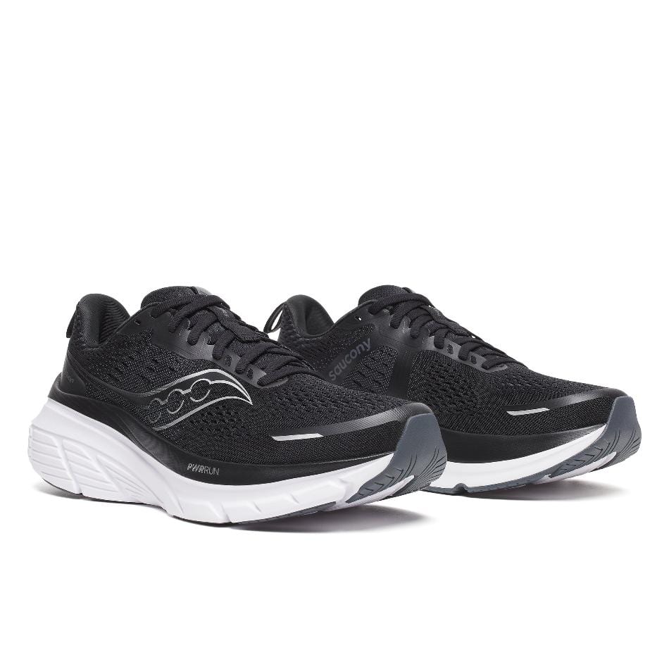 Saucony Shoes Saucony Men's Guide 18 Running Shoes in Black/White SS25 - Up and Running