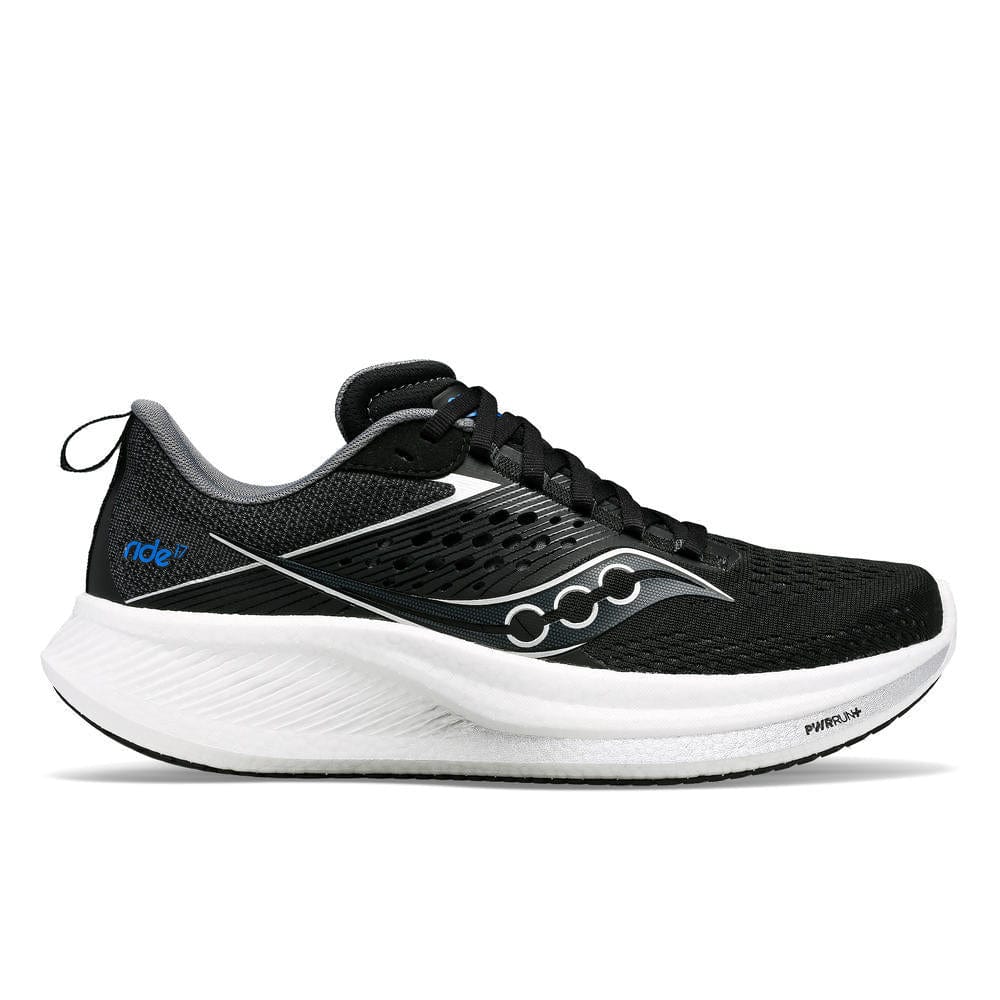 Saucony Shoes Saucony Ride 17 Men's Running Shoes Black/White AW24 - Up and Running