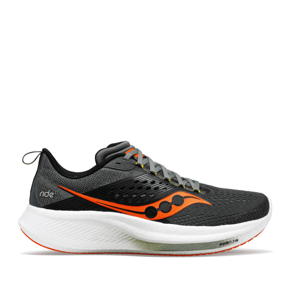 Saucony Shoes Saucony Ride 17 Men's Running Shoes in 2E Width (Wide Fit) Shadow/Pepper - Up and Running