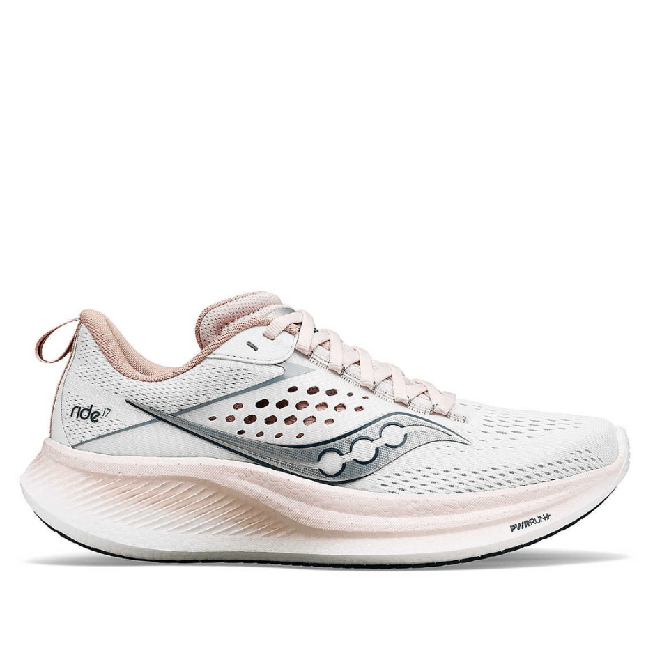 Saucony Shoes 4.5 Saucony Women's Ride 17 Running Shoes in White Lotus SS24 - Up and Running