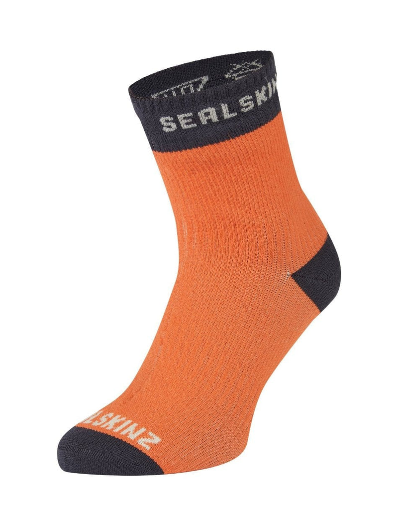 Sealskinz Socks Sealskinz Wretham Waterproof Warm Weather Ankle Length Sock in Orange AW24 - Up and Running