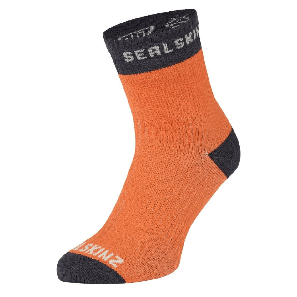 Sealskinz Socks Sealskinz Wretham Waterproof Warm Weather Ankle Length Sock in Orange AW24 - Up and Running