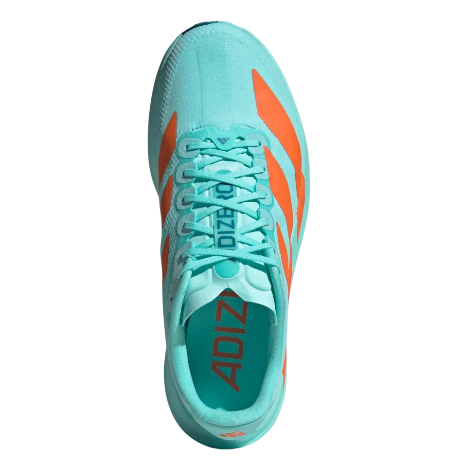 Up & Running adidas Adizero Evo SL running shoes in flash aqua and impact orange with Lightstrike Pro cushioning