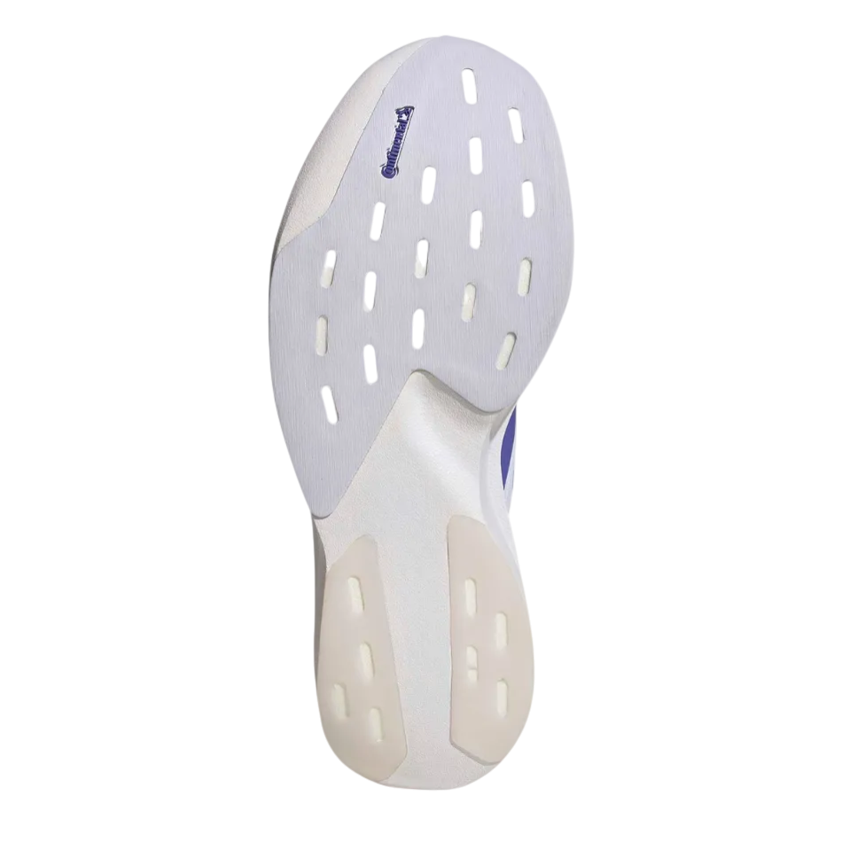 Up & Running adidas Adizero Evo SL running shoe outsole in purple and white with Continental rubber grip