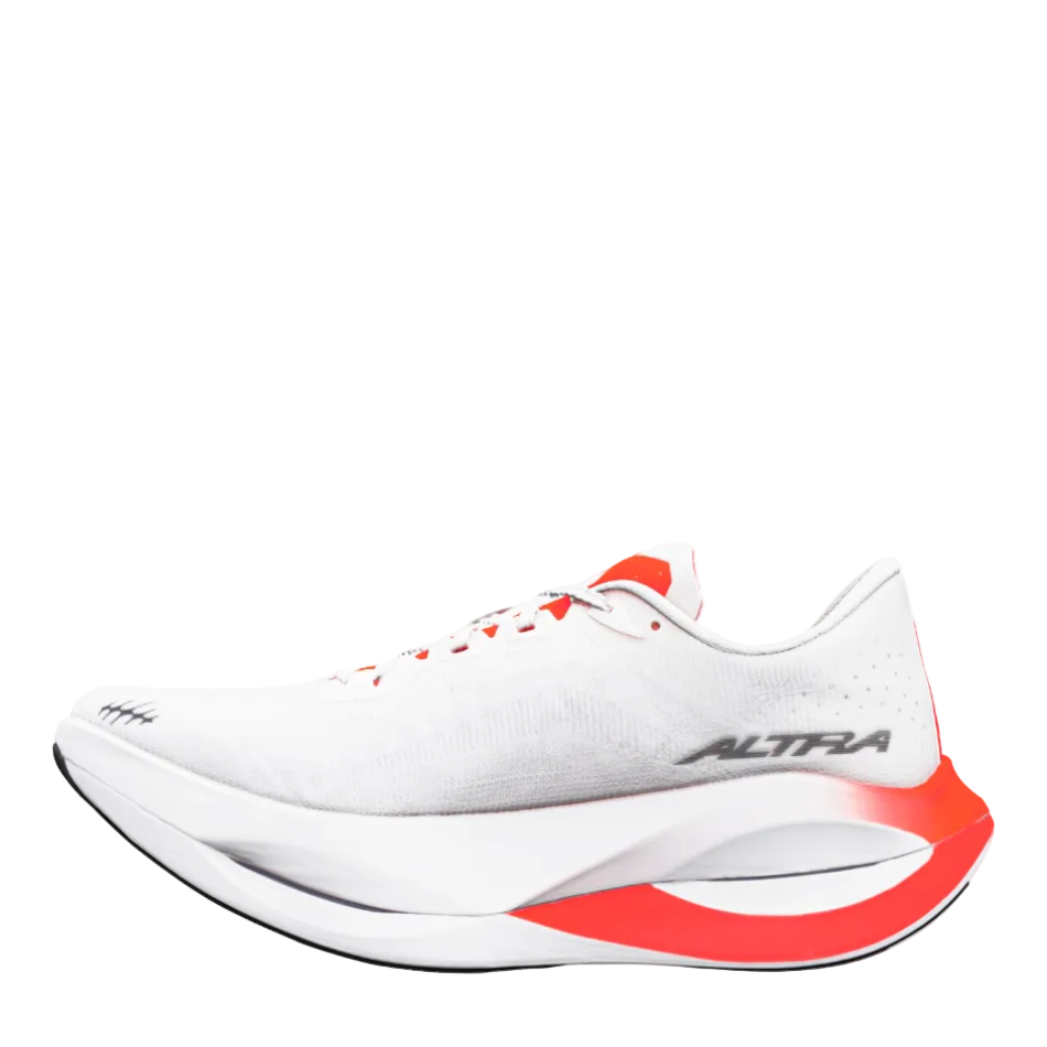 Up & Running Altra Women's Vanish Carbon 3 running shoe in white with black details and fiery coral accents