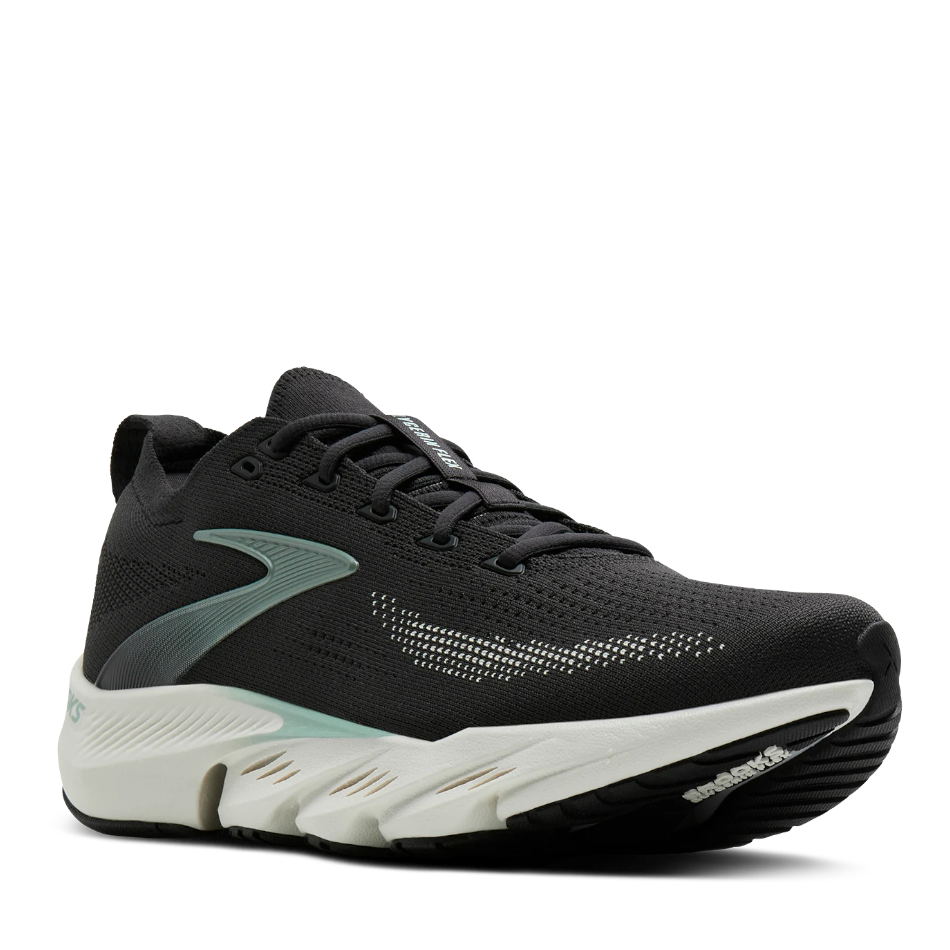 Up & Running Brooks Glycerin Flex running shoes in phantom black with metallic accents and DNA TUNED cushioning