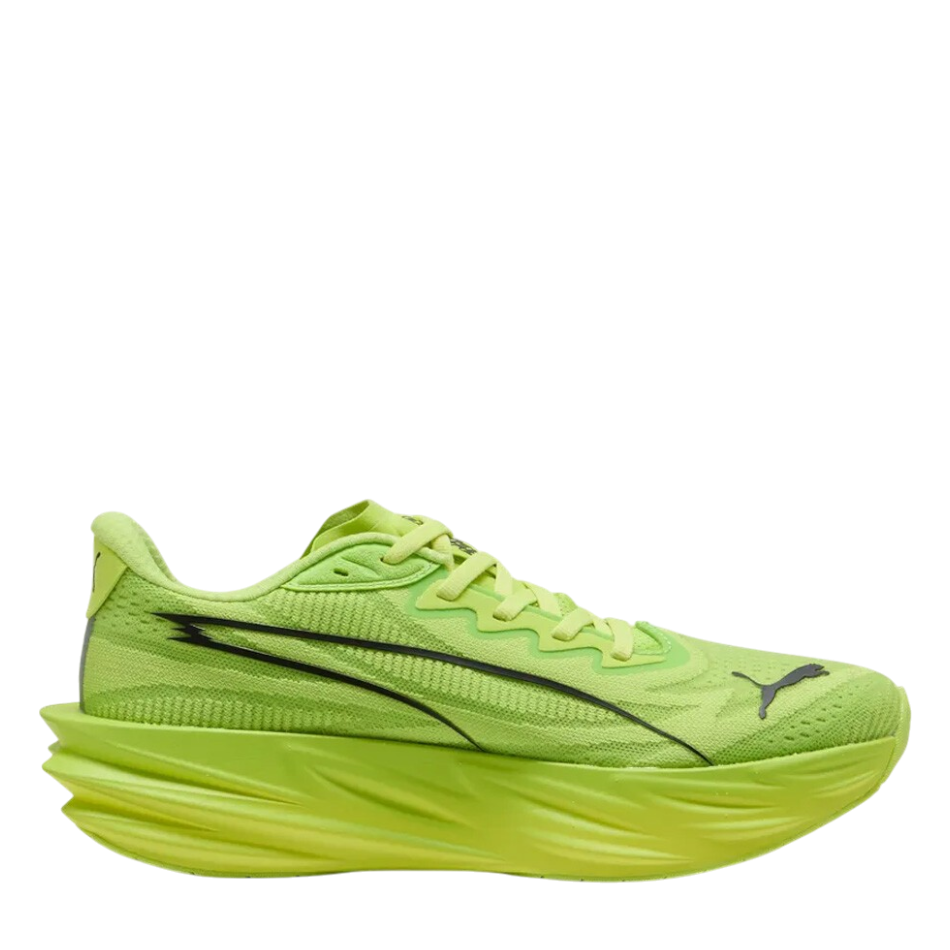 Up & Running Puma Women's Deviate Pure Nitro running shoes in sunny lime with breathable upper and NITROFOAM cushioning