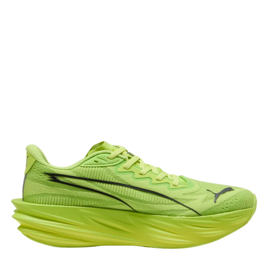 Up & Running Puma Women's Deviate Pure Nitro running shoes in sunny lime with breathable upper and NITROFOAM cushioning